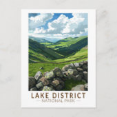 レイクディストリクトナショナルパークトラベルアートヴィンテージ ポストカード (正面)