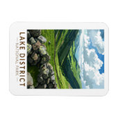 レイクディストリクトナショナルパークトラベルアートヴィンテージ マグネット (横)