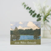 レイクディロンコロラドカラーペンシルイラストレーション ポストカード (スタンド正面)