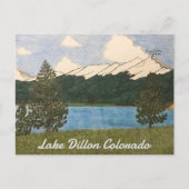 レイクディロンコロラドカラーペンシルイラストレーション ポストカード (正面)