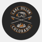レイクディロンコロラドマウンテンズバイクもしくは自転車に乗る人パッチバックプリ ラウンドシール (正面)