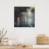 レイクデジタルアートの女性 ポスター (キッチン)