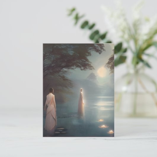 レイクデジタルアートの女性 ポストカード (スタンド正面)