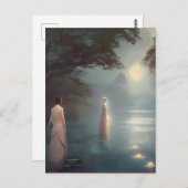 レイクデジタルアートの女性 ポストカード (正面/裏面)