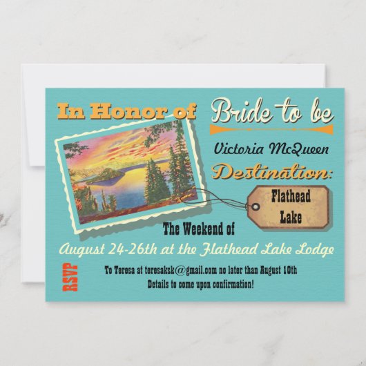 レイクデスティネーションバチェロレッテウィークエンドパーティー招待状 招待状 (裏面)