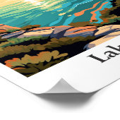 レイクトラヴィステキサス州アートヴィンテージトラベルイラストレーション ポスター (角)