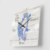 レイクハウスのBIPビッグアイランドポンドクロック スクエア壁時計 (傾斜)