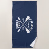 レイクハウスへようこそ |カスタム ビーチタオル (正面)