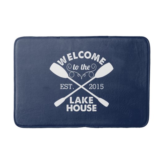 レイクハウスへようこそ |カヌー素朴パドル バスマット (正面)