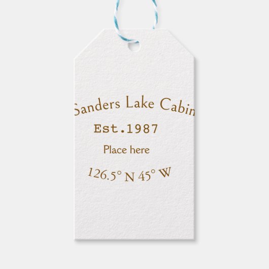 レイクハウスエッツ。年のカスタム座標追加n ギフトタグ (正面)