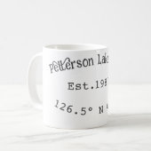 レイクハウスエッツ。年のカスタム座標追加n コーヒーマグカップ (正面左)