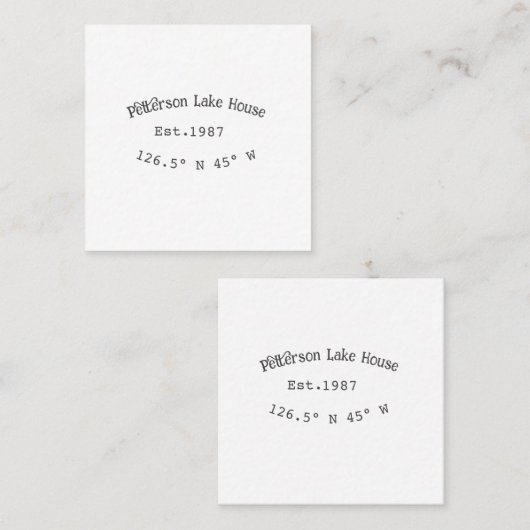 レイクハウスエッツ。年のカスタム座標追加n スクエア名刺 (正面/裏面)