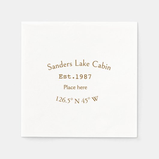 レイクハウスエッツ。年のカスタム座標追加n スタンダードカクテルナプキン (正面)