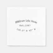 レイクハウスエッツ。年のカスタム座標追加n スタンダードカクテルナプキン (正面)