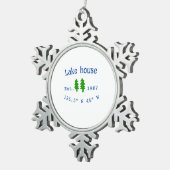 レイクハウスエッツ。年のカスタム座標追加n スノーフレークピューターオーナメント (右)