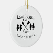 レイクハウスエッツ。年のカスタム座標追加n セラミックオーナメント (右)