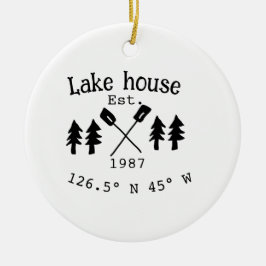 レイクハウスエッツ。年のカスタム座標追加n セラミックオーナメント