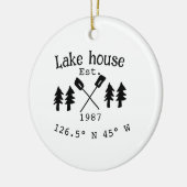 レイクハウスエッツ。年のカスタム座標追加n セラミックオーナメント (左)