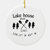レイクハウスエッツ。年のカスタム座標追加n セラミックオーナメント (裏面)