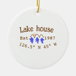 レイクハウスエッツ。年のカスタム座標追加n セラミックオーナメント