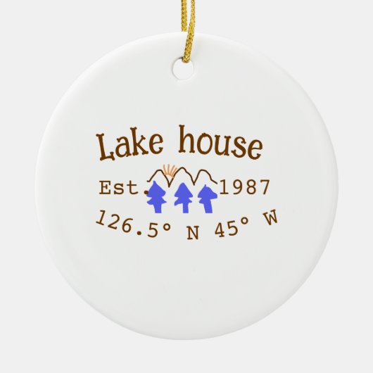 レイクハウスエッツ。年のカスタム座標追加n セラミックオーナメント (正面)