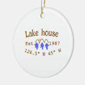レイクハウスエッツ。年のカスタム座標追加n セラミックオーナメント (左)