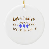 レイクハウスエッツ。年のカスタム座標追加n セラミックオーナメント (裏面)