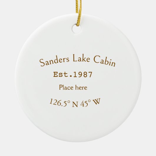 レイクハウスエッツ。年のカスタム座標追加n セラミックオーナメント (正面)