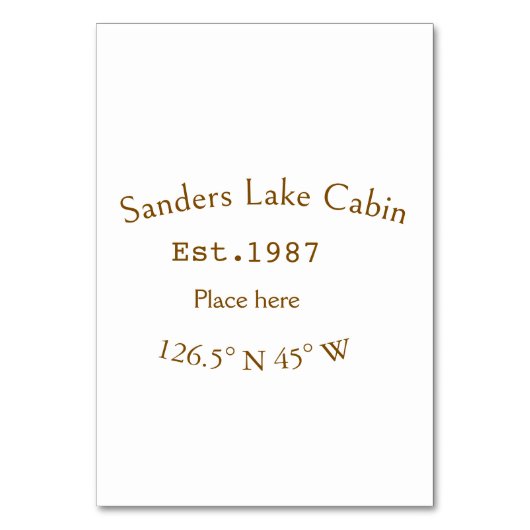 レイクハウスエッツ。年のカスタム座標追加n テーブルナンバー (正面)