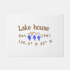 レイクハウスエッツ。年のカスタム座標追加n ドアマット