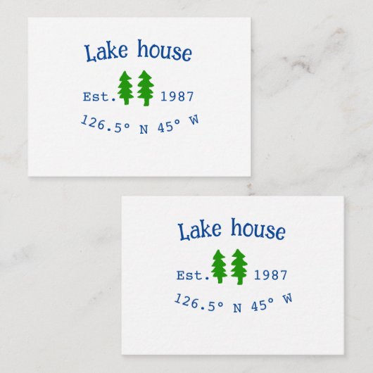 レイクハウスエッツ。年のカスタム座標追加n ノートカード (正面/裏面)