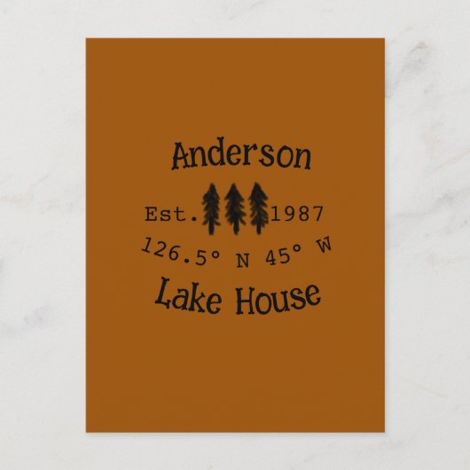 レイクハウスエッツ。年のカスタム座標追加n ポストカード (正面)