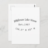 レイクハウスエッツ。年のカスタム座標追加n ポストカード (正面/裏面)