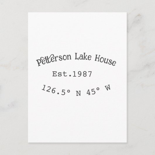 レイクハウスエッツ。年のカスタム座標追加n ポストカード (正面)