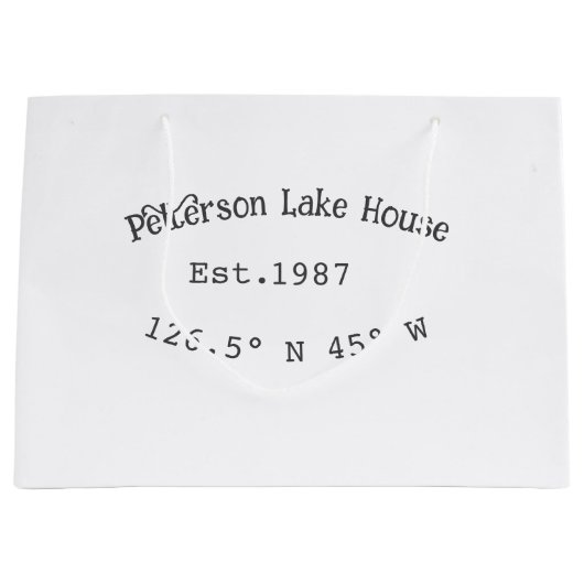 レイクハウスエッツ。年のカスタム座標追加n ラージペーパーバッグ (正面)