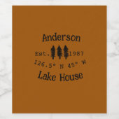 レイクハウスエッツ。年のカスタム座標追加n ワインラベル (シングルラベル)