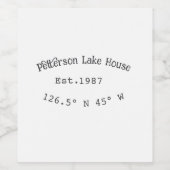 レイクハウスエッツ。年のカスタム座標追加n ワインラベル (シングルラベル)