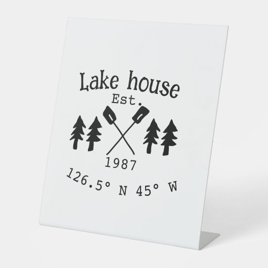 レイクハウスエッツ。年のカスタム座標追加n 台座サイン (正面)