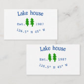 レイクハウスエッツ。年のカスタム座標追加n 名刺 (正面/裏面)