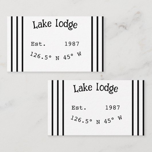 レイクハウスエッツ。年のカスタム座標追加n 名刺 (正面/裏面)