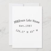 レイクハウスエッツ。年のカスタム座標追加n 招待状 (裏面)