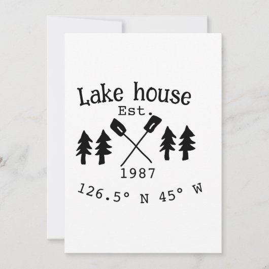 レイクハウスエッツ。年のカスタム座標追加n 招待状 (正面)