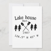 レイクハウスエッツ。年のカスタム座標追加n 招待状 (裏面)