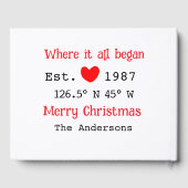 レイクハウスエッツ。日付の年のカスタム座標（赤） ゲストブック (裏面)