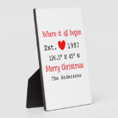 レイクハウスエッツ。日付の年のカスタム座標（赤） フォトプラーク (側面)