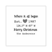 レイクハウスエッツ。日付の年のカスタム座標(赤) ラバースタンプ (インプリント)