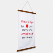 レイクハウスエッツ。日付の年のカスタム座標（赤） 吊り下げ型タペストリー (傾斜あり)