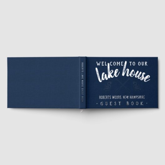レイクハウスカスタマイズバケーションレンタルネイビーシルバー ゲストブック (全面)
