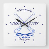 レイクハウスキャビンコテージウォールクロック スクエア壁時計 (正面)