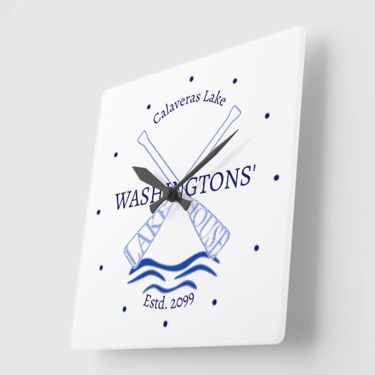 レイクハウスキャビンコテージウォールクロック スクエア壁時計 (傾斜)